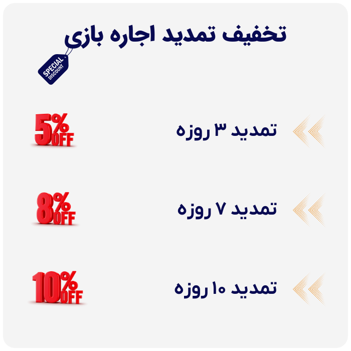 تخفیف تمدید اجاره بازی در گیم ناین